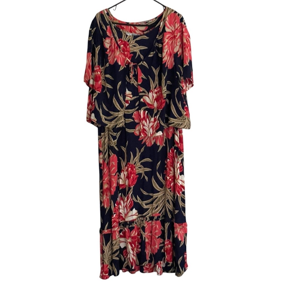 CM Shapes Women Maxi Dress 2 Piece 2XP Floral Tropical Cruise Beach
